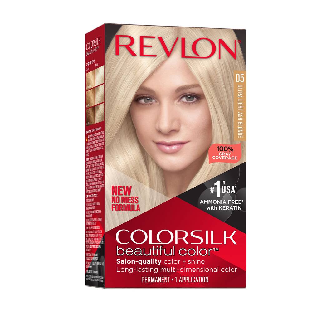 Revlon Colorsilk Beautiful Color Permanent Hair Color, 005 Ultra Light Ash Blonde