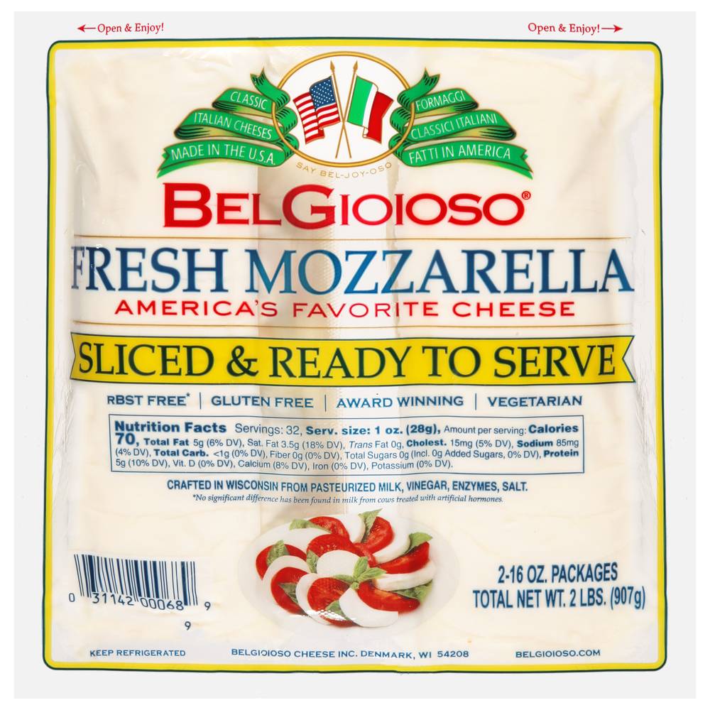 Belgioioso Fresh Mozzarella Sliced Cheese