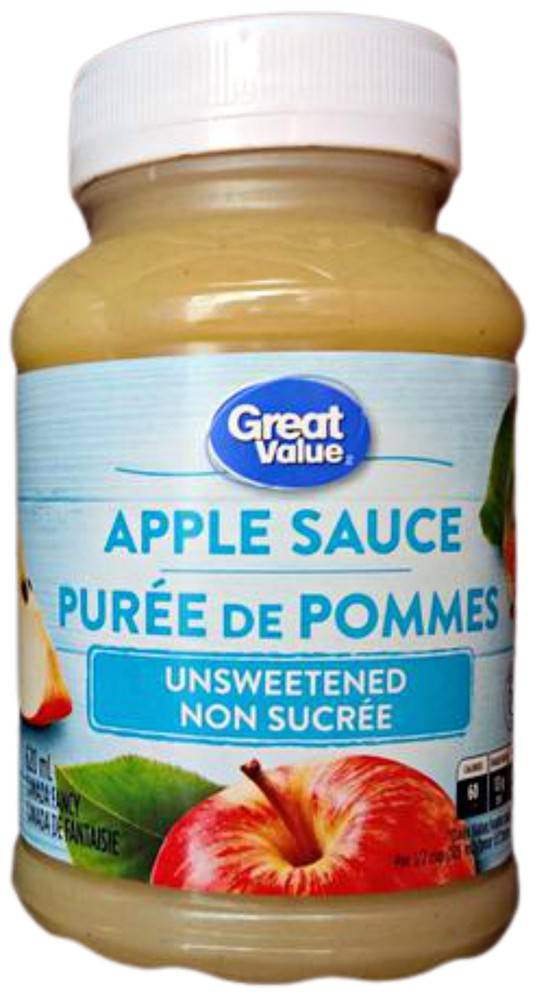 Great value pure de pommes non sucre - unsweetened apple sauce (620 ml)