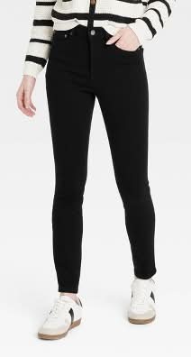 Women's High-Rise Skinny Jeans - Universal Thread™ Black 8: Midweight, Slim Fit, 29" Inseam