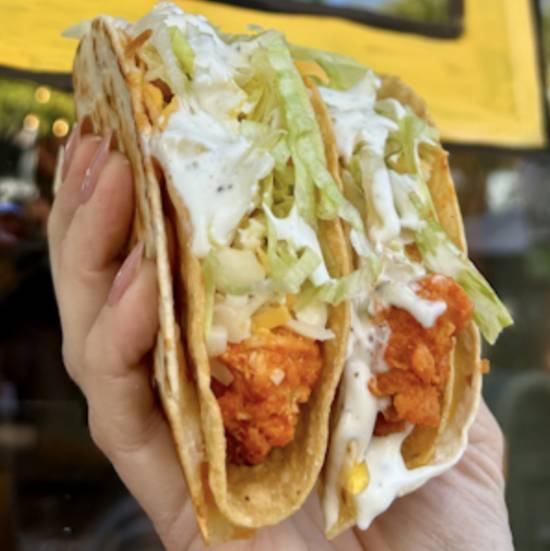 Double Down Cheesy Buffalo Tacos