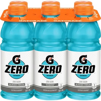 Gatorade zero boisson pour sportifs - zero sports drink (6 pièces, 0.59 l) (glacier freeze)