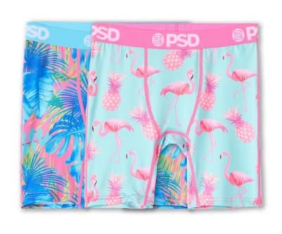 PSD Flamingo & Palm Punch Boxer Briefs, M (2 ct)
