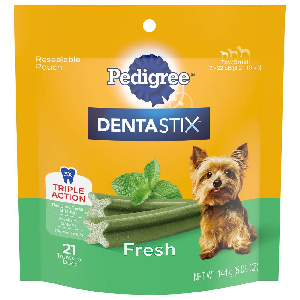 Pedigree Dentastix Toy/Small Triple Action Fresh Treats For Dogs (5.1 oz)