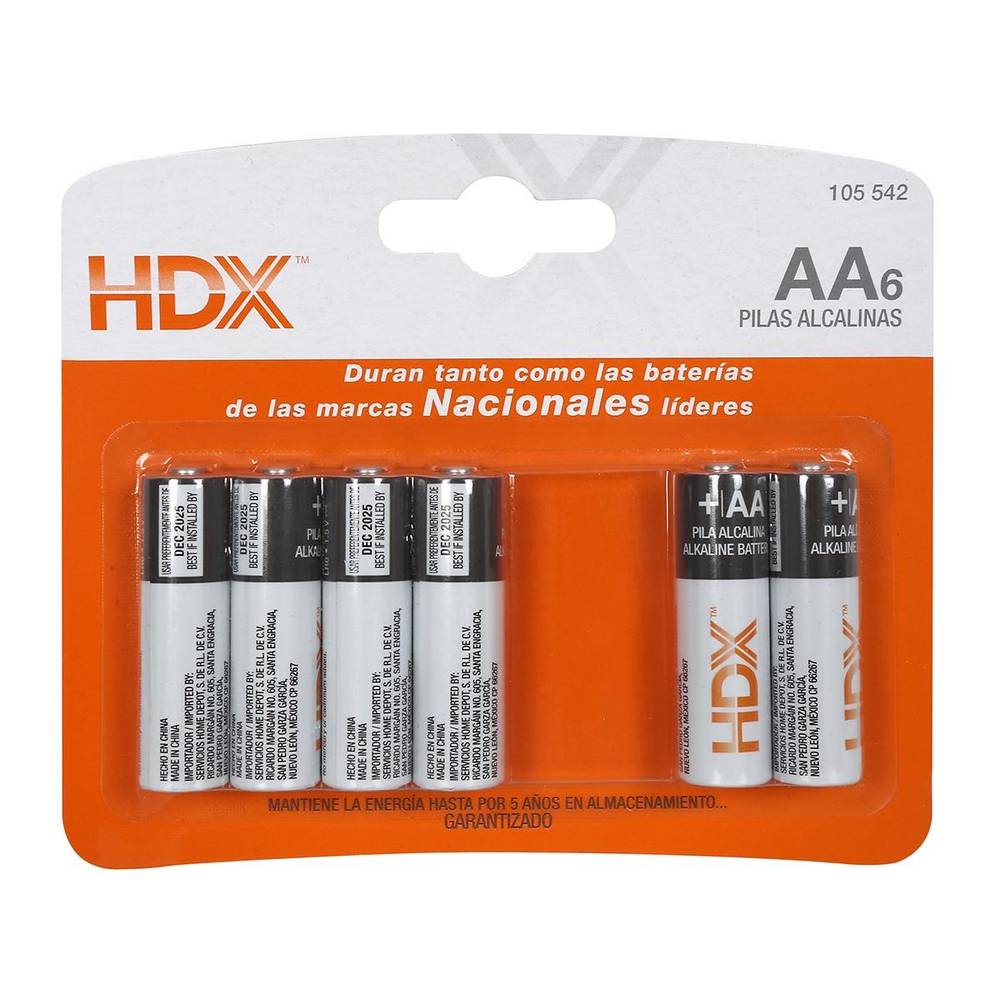 HDX · Baterías alcalinas aa (6 un)