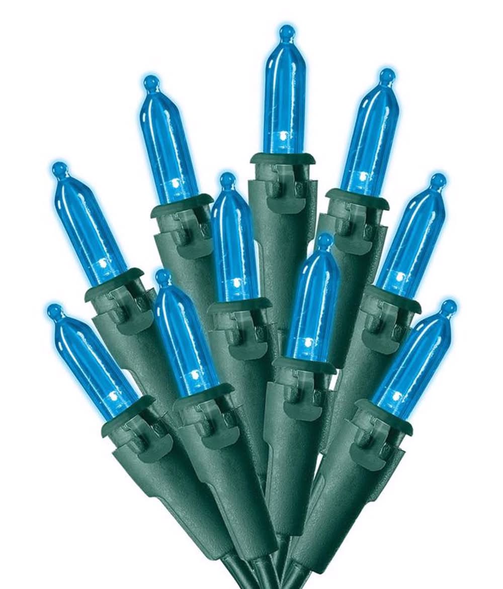 Celebrations Blue Led Mini Blue 100 Ct String Christmas Lights 24.5 Ft.