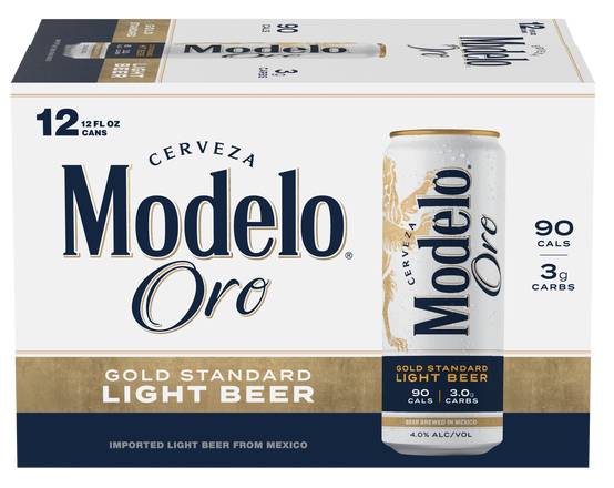 Modelo Oro Gold Standard Light Beer (12 ct, 12 fl oz)