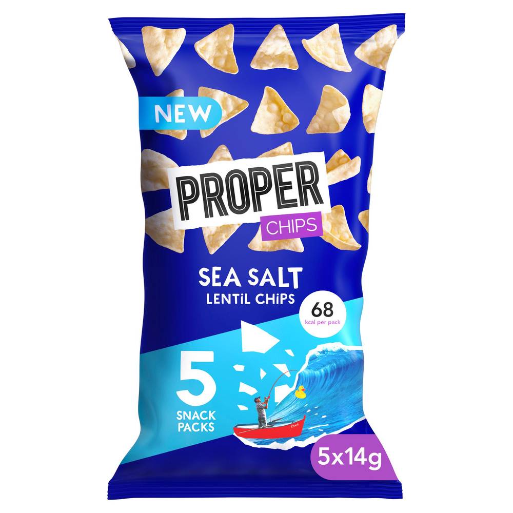 Proper Sea Salt Lentil Chips x5 14g