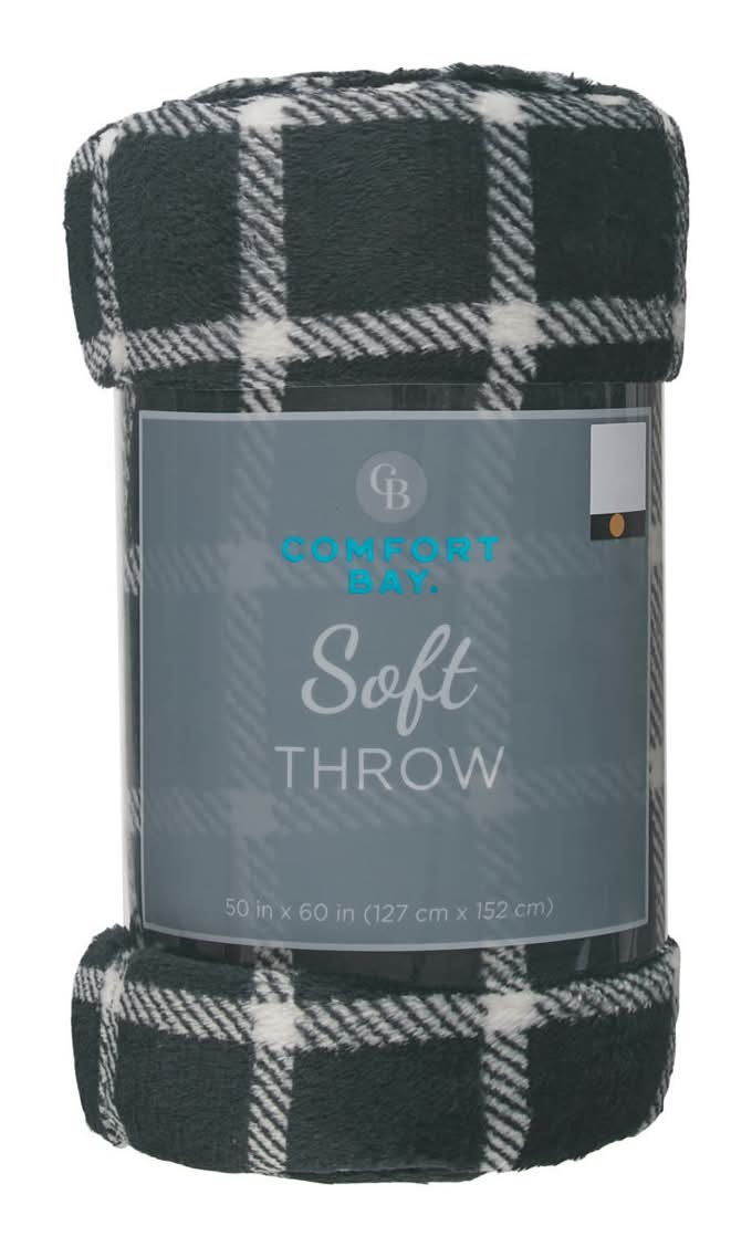 Comfort Bay Soft Throw Blanket 50 In X 60 In Assorted