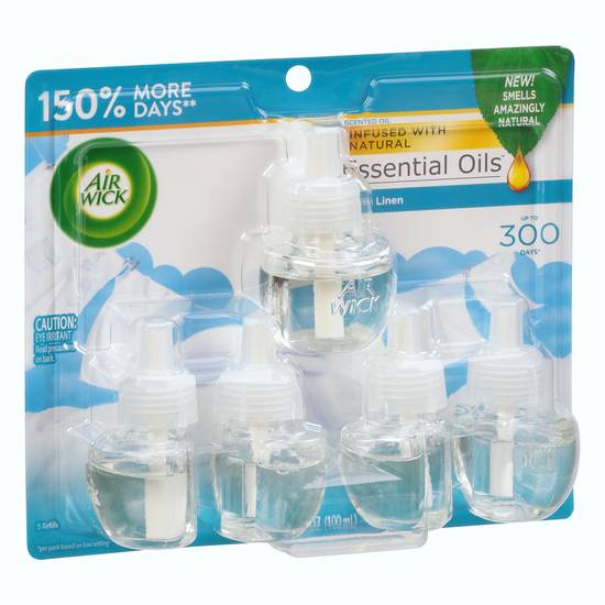 Air Wick Essential Oils Fresh Linen Scented Oil Refills (5 ct )