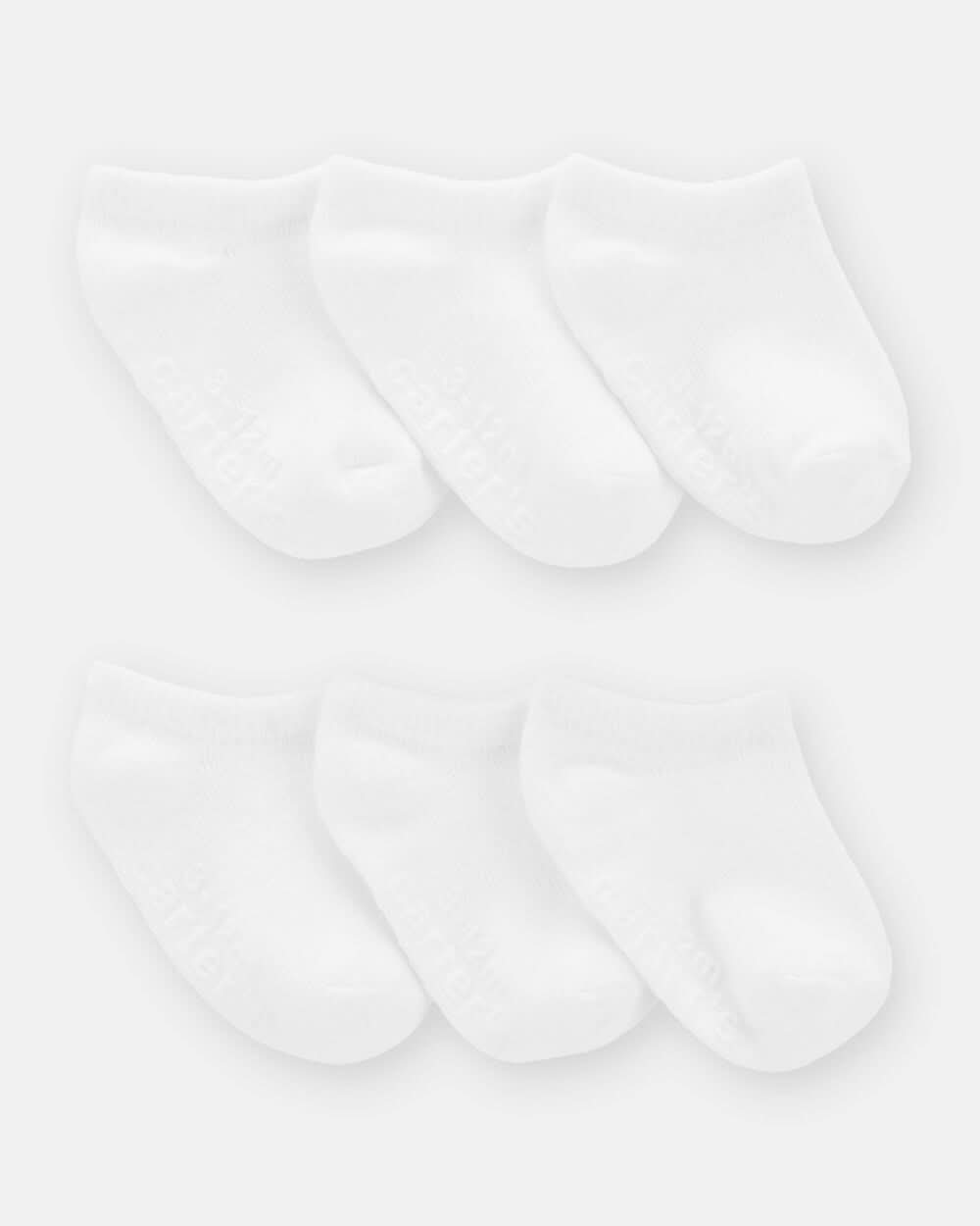 Baby Boy 6-Pack No Show Socks - White - 3-12M