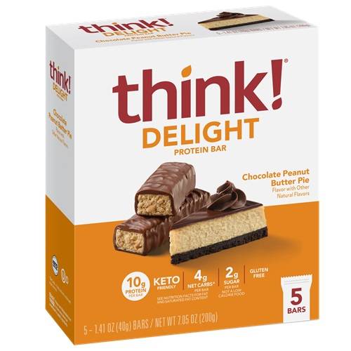 Think Chocolate Peanut Butter Pie Keto Bar 5 Pack Case