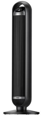 Dreo Quiet Bladeless Oscillating Tower Fan, Black-Silver