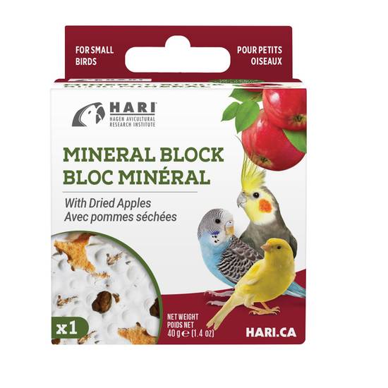 Hari Mineral Block Dried Apples Bird Supplements (Size: 1.2 Oz)