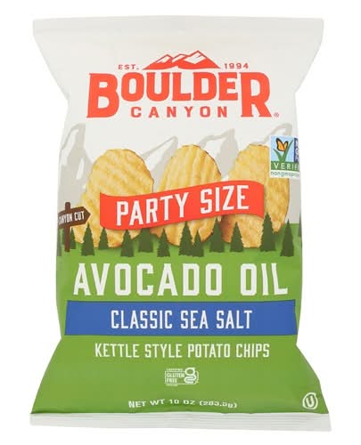 Boulder Canyon Classic Sea Salt Avocado Oil Canyon Cut Kettle Style Potato Chips