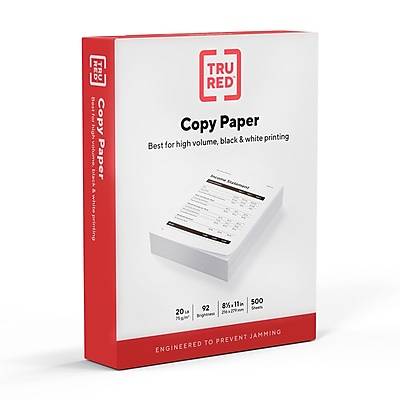 TRU RED Black & White Printing Copy Paper, 8.5 In X 11 In (500 ct)