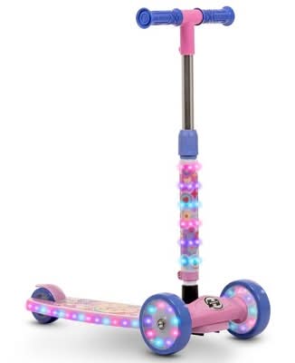Huffy Disney Princess 3 Wheel Scooter With Led Lights Ages 3+ Years, Pink/Purple