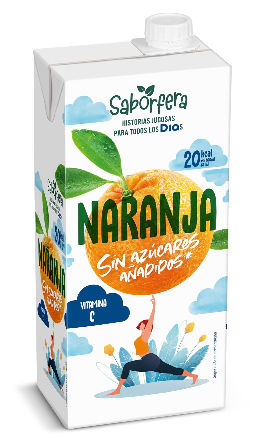 Bebida De Zumo De Naranja Sin Azúcares Añadidos Saborfera De Dia Brik 1 L