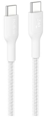 Belkin Braided Usb-A To Usb-C Pcr Cable, 3.3 ft, White