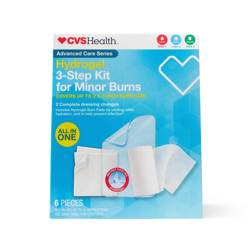 Cvs Health Hydrogel 3 Step Kit For Minor Burns (6 ct) (2 * 3)