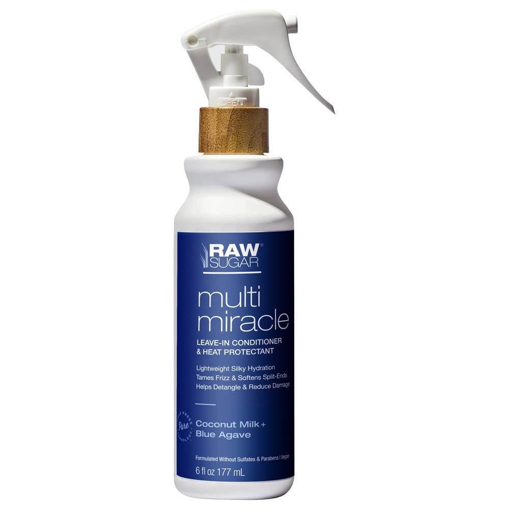 Raw Sugar Multi Miracle Coconut Milk + Blue Agave Leave-In Conditioner & Heat Protectant (6 fl oz)