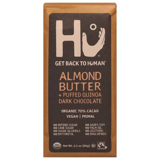Hu Vegan Dark Chocolate Bars (almond butter-puffed quinoa)