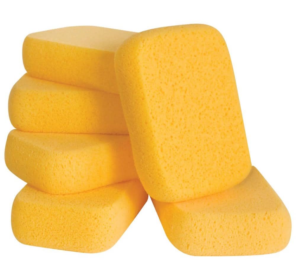 Qep Extra Large 7-1/2 In. D X 5-1/2 In. W Polyurethane Sponge For Grouting, Cleaning, And Washing (6-Pack)