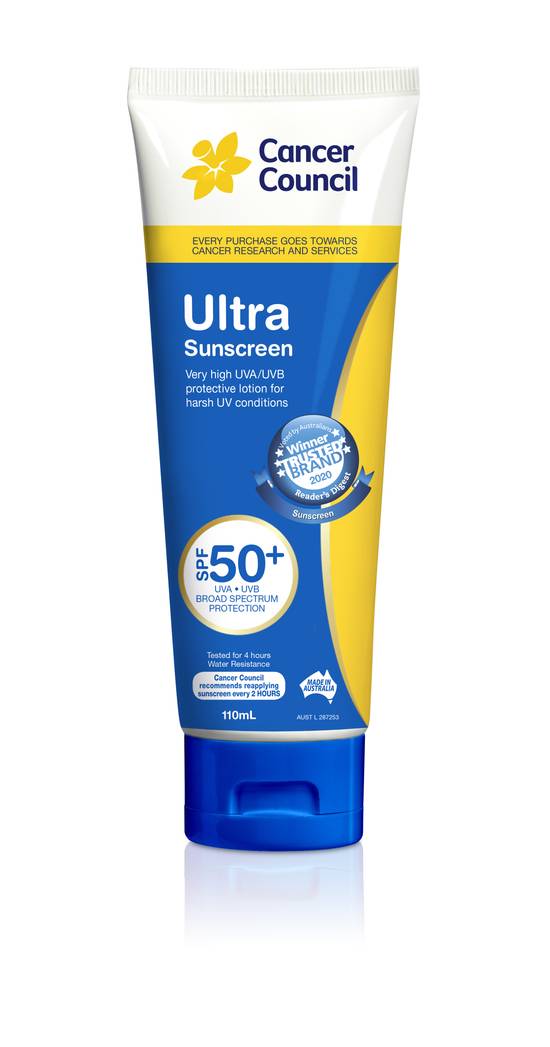 Cancer Council Spf 50+ Sunscreen Tube Ultra 110ml