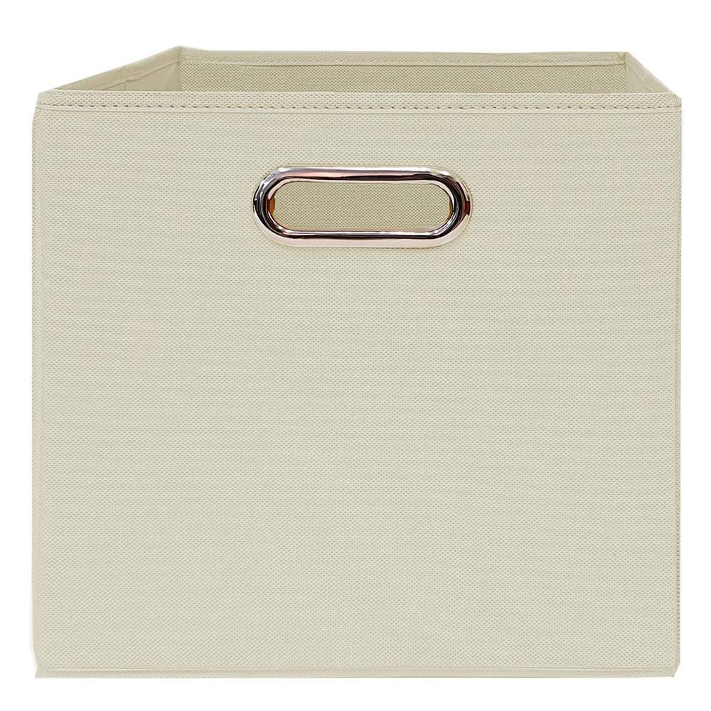 HOME & HOME · Gaveta de cubo plegable, 27 x 27 x 28 cm, beige