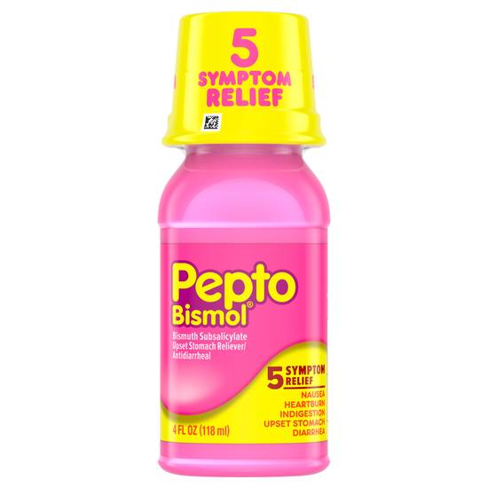 Pepto Bismol 5 Symptoms Digestive Relief Liquid, Original, 4 OZ