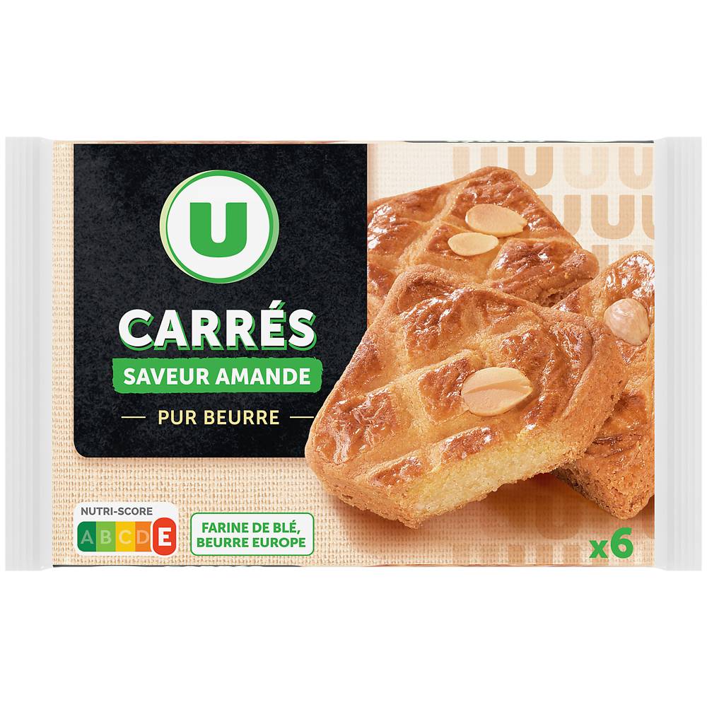 U - Carrés fourrés saveur amande pur beurre (6 pièces)