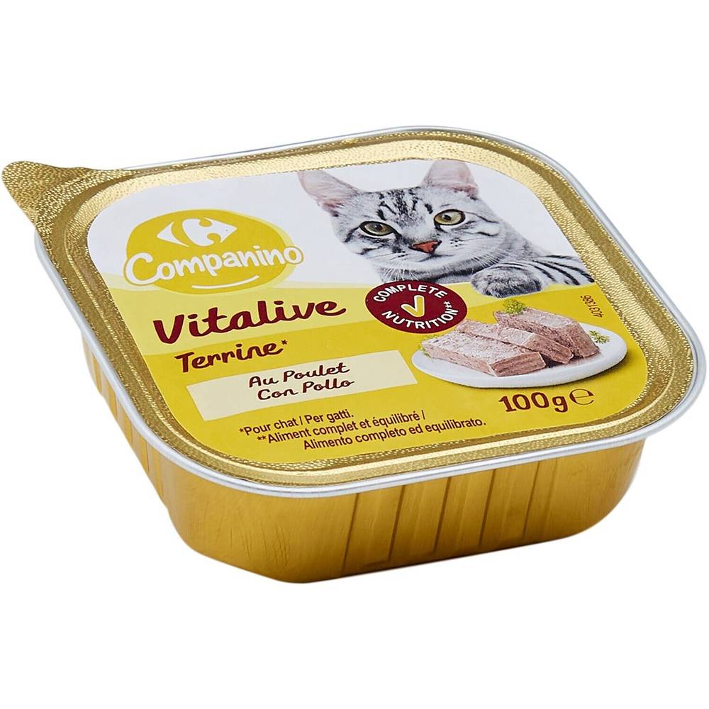 Carrefour - Pâtée pour chat au poulet (100g)