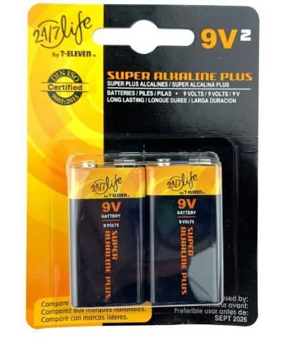 7-Eleven 9V Batteries 2 Pack