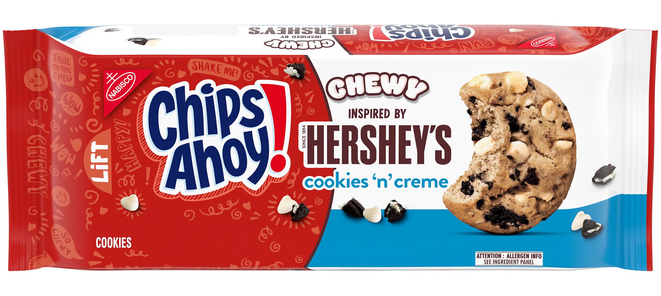 Chips Ahoy! Chewy Hersheys Bar, Cookies N Creme (9.58 oz)