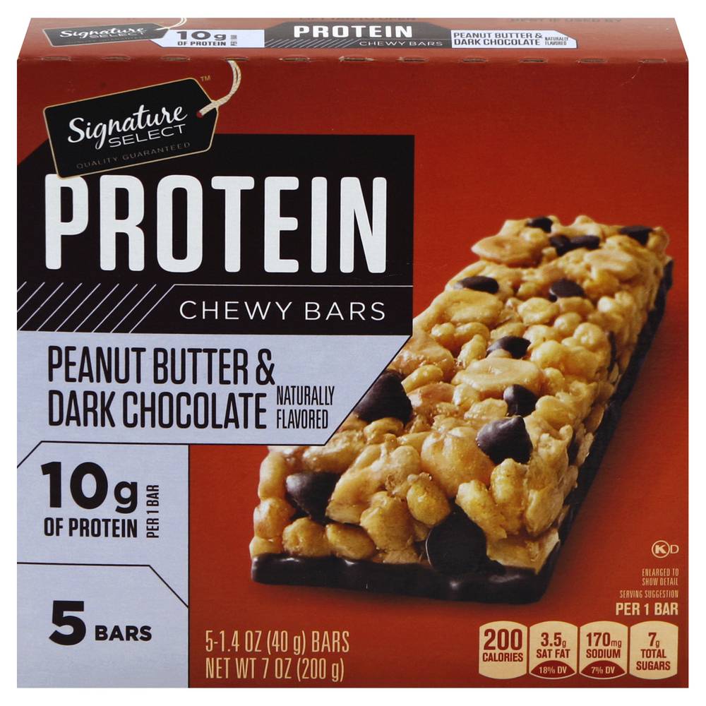 Signature Select Protein Peanut Butter & Dark Chocolate Bars (5 ct)