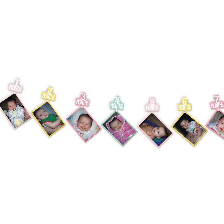 Pink 1st Birthday Photo Garland