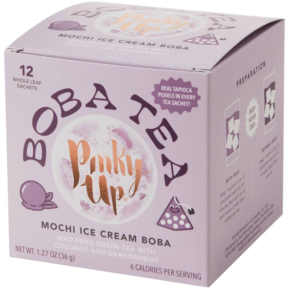 Pinky Up Mochi Ice Cream Boba Tea (12 ct, 3g)