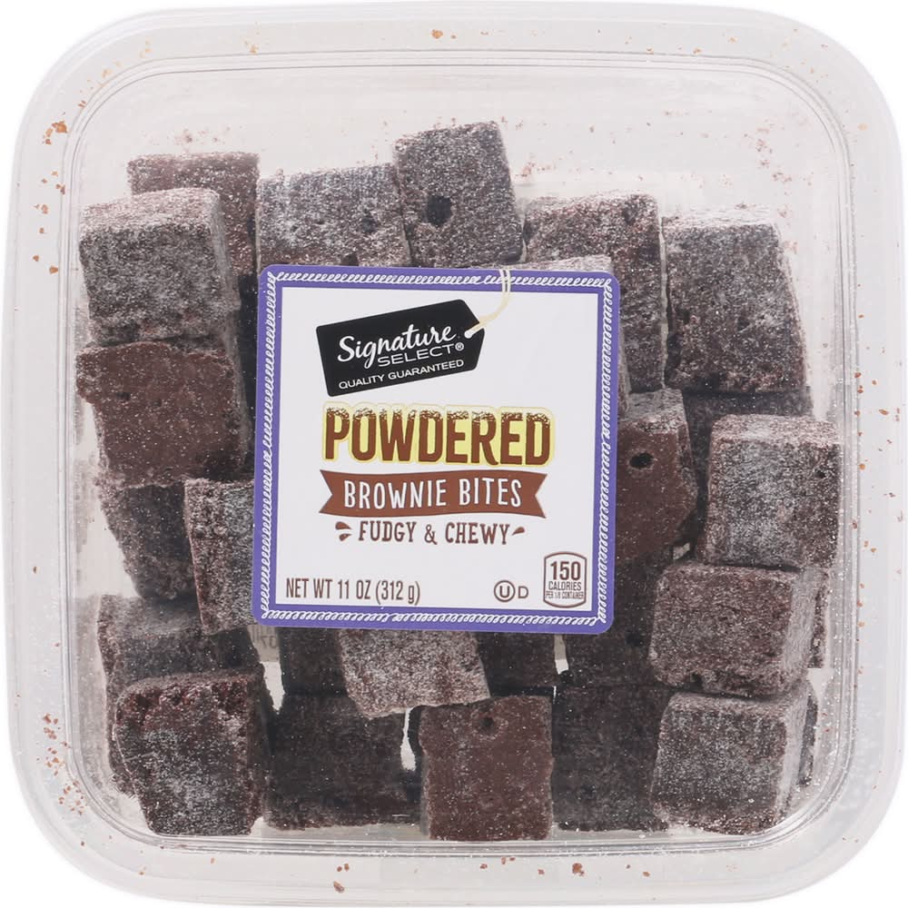 Signature Select Fudgy & Chewy Powdered Brownie Bites (11 oz)
