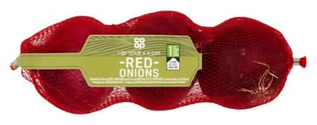 Co-op Red In Line Onions X3