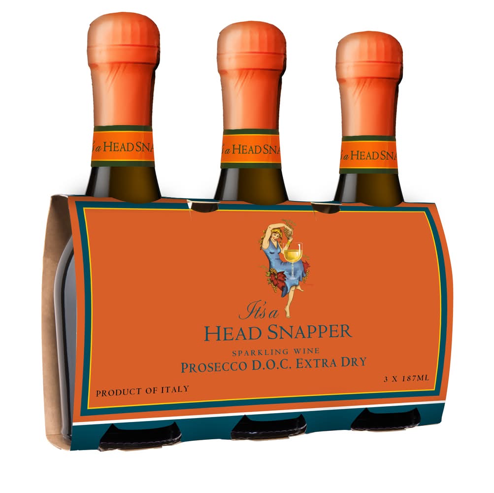 It's a HeadSnapper Extra Dry Prosecco Doc Sparkling Wine (3 x 187 ml)