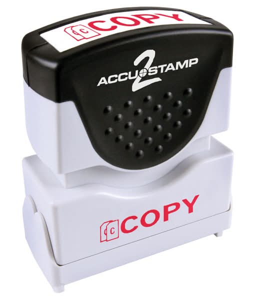AccuStamp2 Copy Stamp, Shutter Pre-Inked One-Color COPY Stamp, 1/2" x 1-5/8" Impression, Red Ink