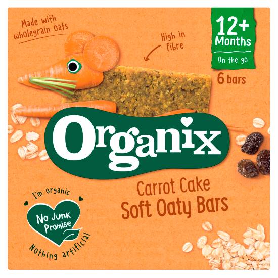 Organix 12+ Months Baby Soft Oaty Bars (carrot cake)