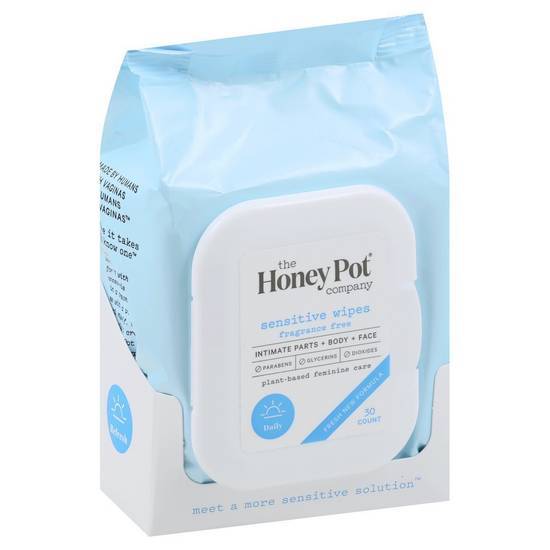 The Honey Pot Sensitive Intimate Parts + Body + Face Wipes (30 wipes)