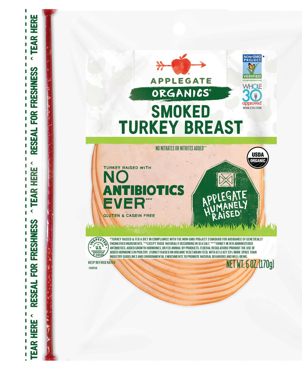 Applegate Organics Smoked Turkey Sliced Breast (6 oz)