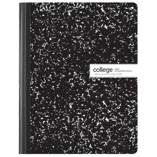 Office Depot Brand Composition Book 7-1/2" X 9-3/4" College Ruled Black/White
