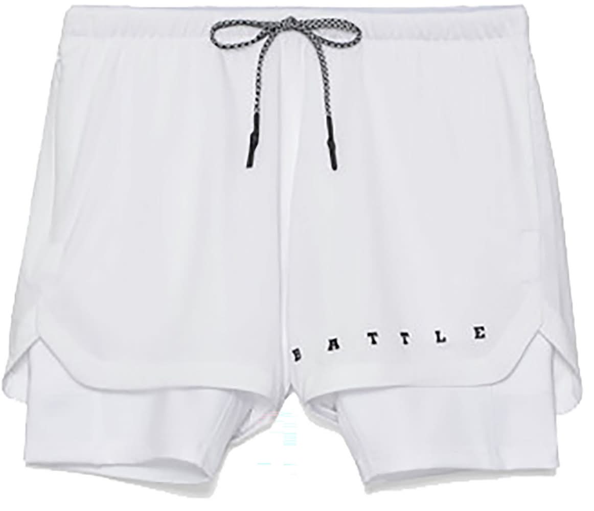 Battle Adult Fly 5 Shorts (White, L)