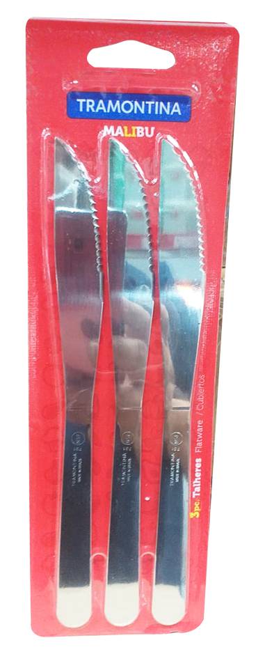 Tramontina conjunto de faca inox malibu (3 peças)