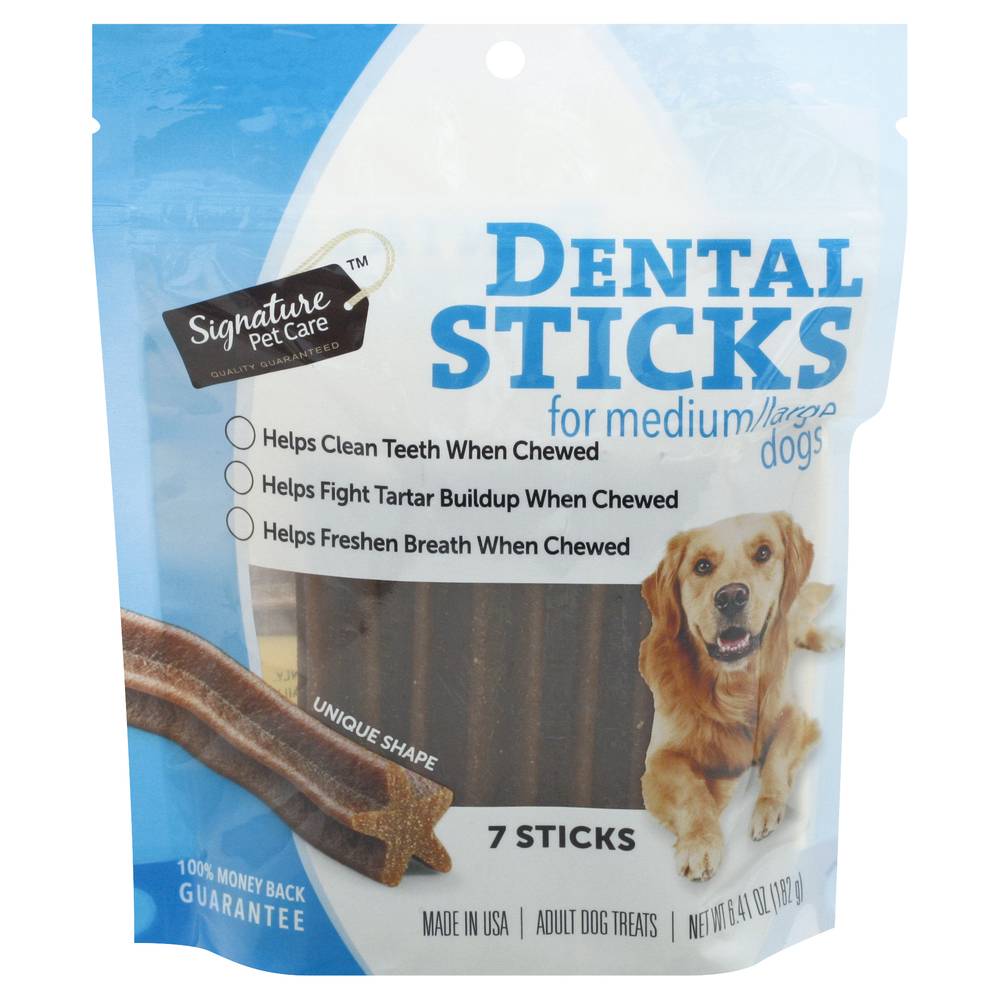 Signature Pet Care Dental Sticks For Medium/Large Adult Dog Treats (7 ct)