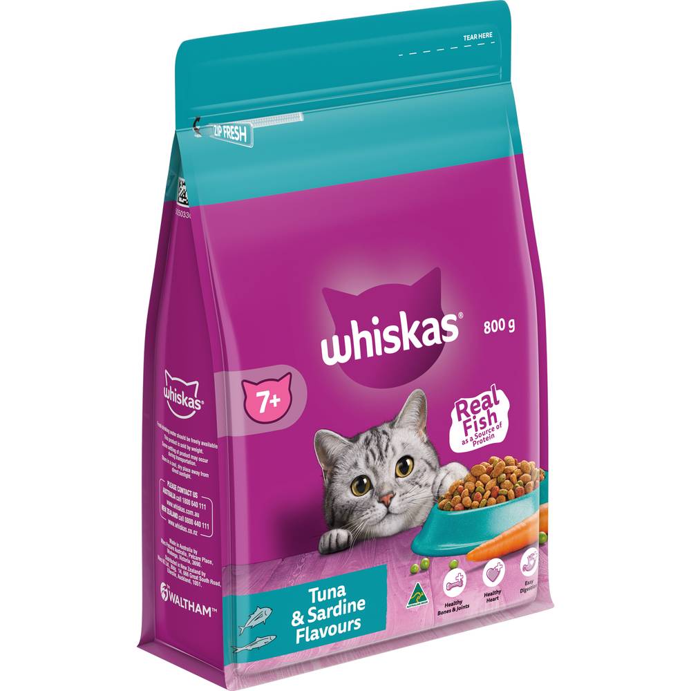 Whiskas Sardine and Tuna 7+ Years Dry Cat Food 800g