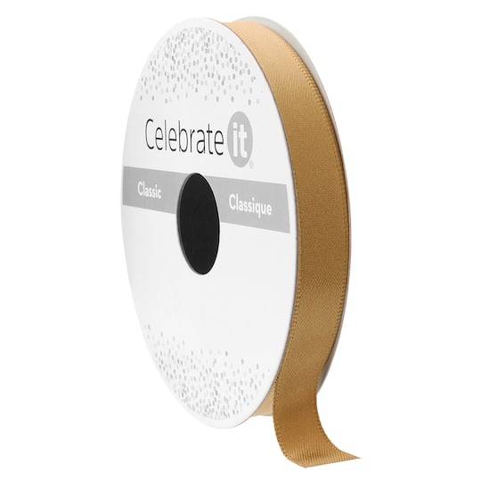 Celebrate It Classic Ribbon, 3/8 in x 15 yd, Gold